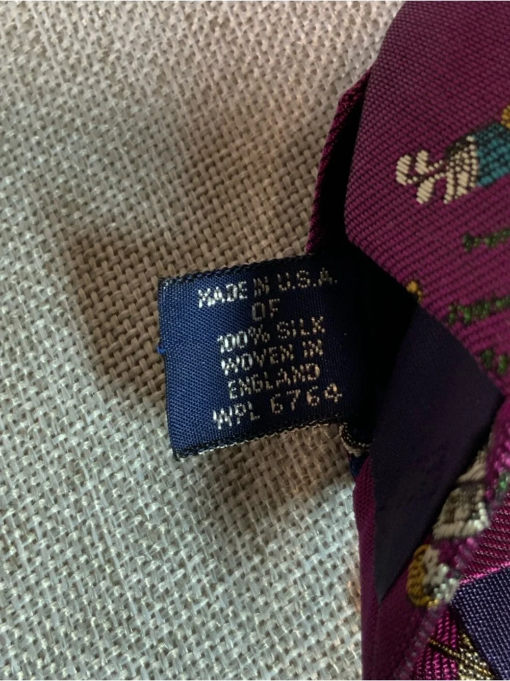 Nautica Golf Silk Tie Burgundy USA Woven England